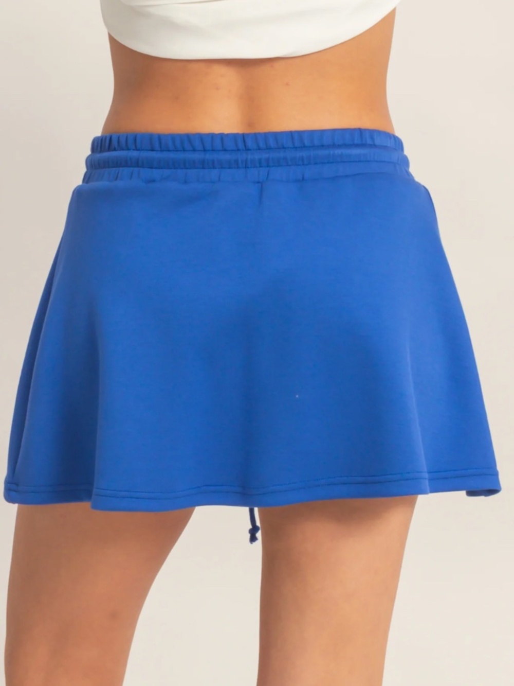 NEW Double Zero Cobalt Blue Wrap Front Elastic Waist Skort – Small - Picture 5 of 5